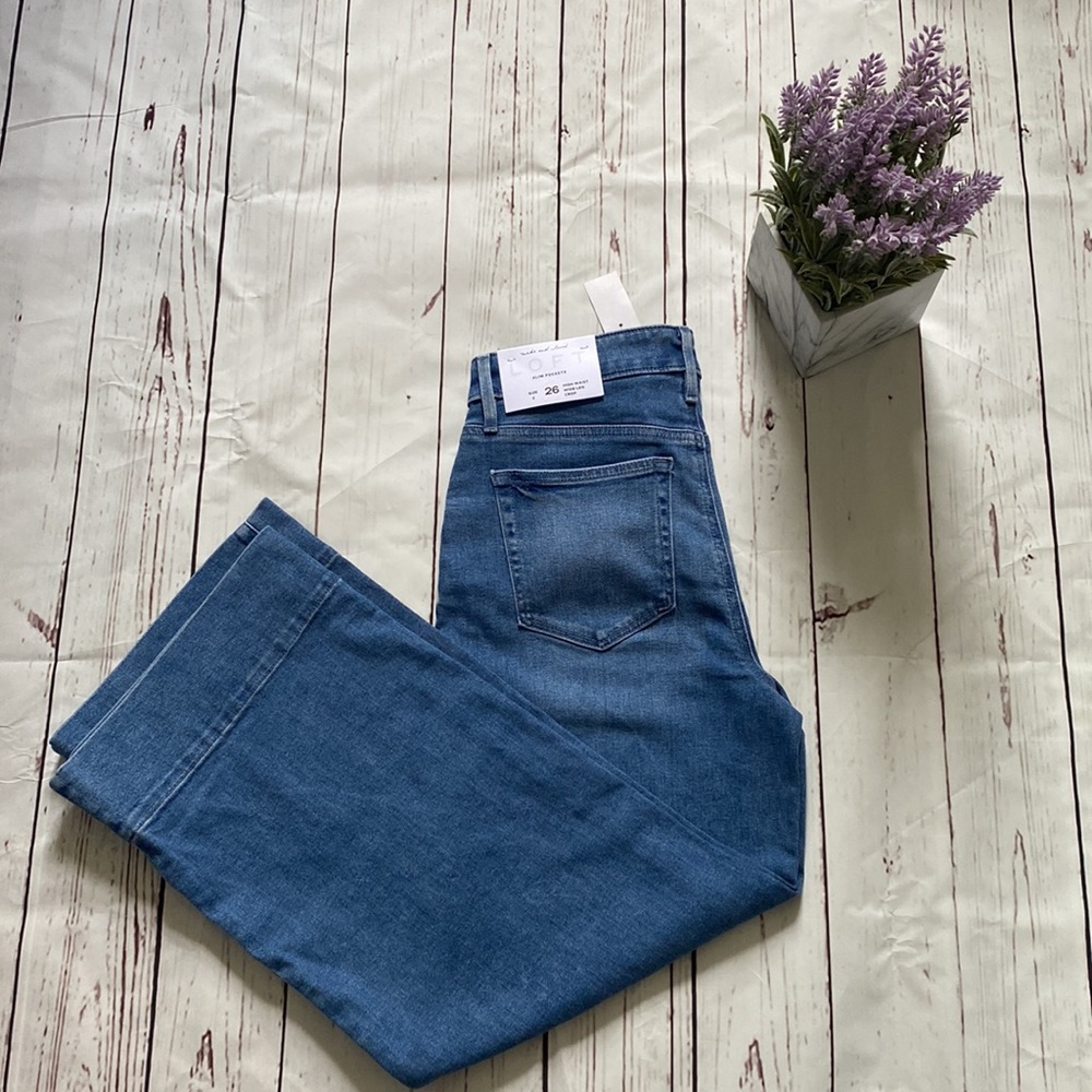 LOFT Wide Leg High Waist Jeans